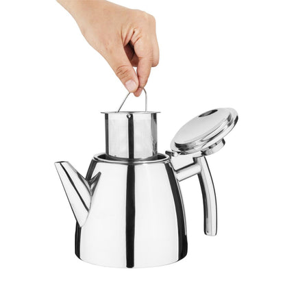 Olympia Conical Insulated Stainless Steel Teapot with Filter 600ml • PAS-DP601