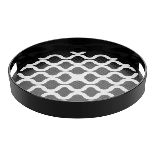 Olympia Kristallon PC Round Non Slip Tray with Handles 300mm • PAS-DP664