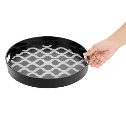 Olympia Kristallon PC Round Non Slip Tray with Handles 300mm • PAS-DP664