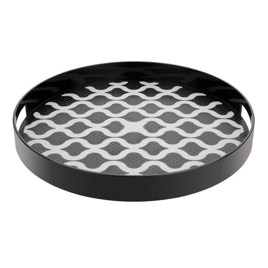Olympia Kristallon PC Round Non Slip Tray With Handles 355mm • PAS-DP665