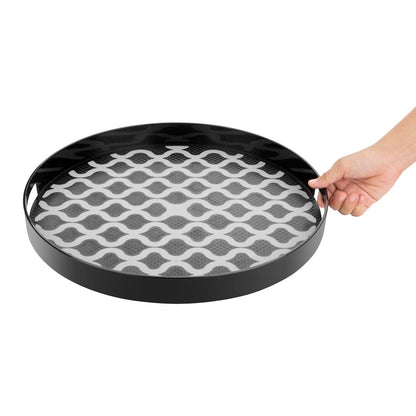 Olympia Kristallon PC Round Non Slip Tray With Handles 405mm • PAS-DP666