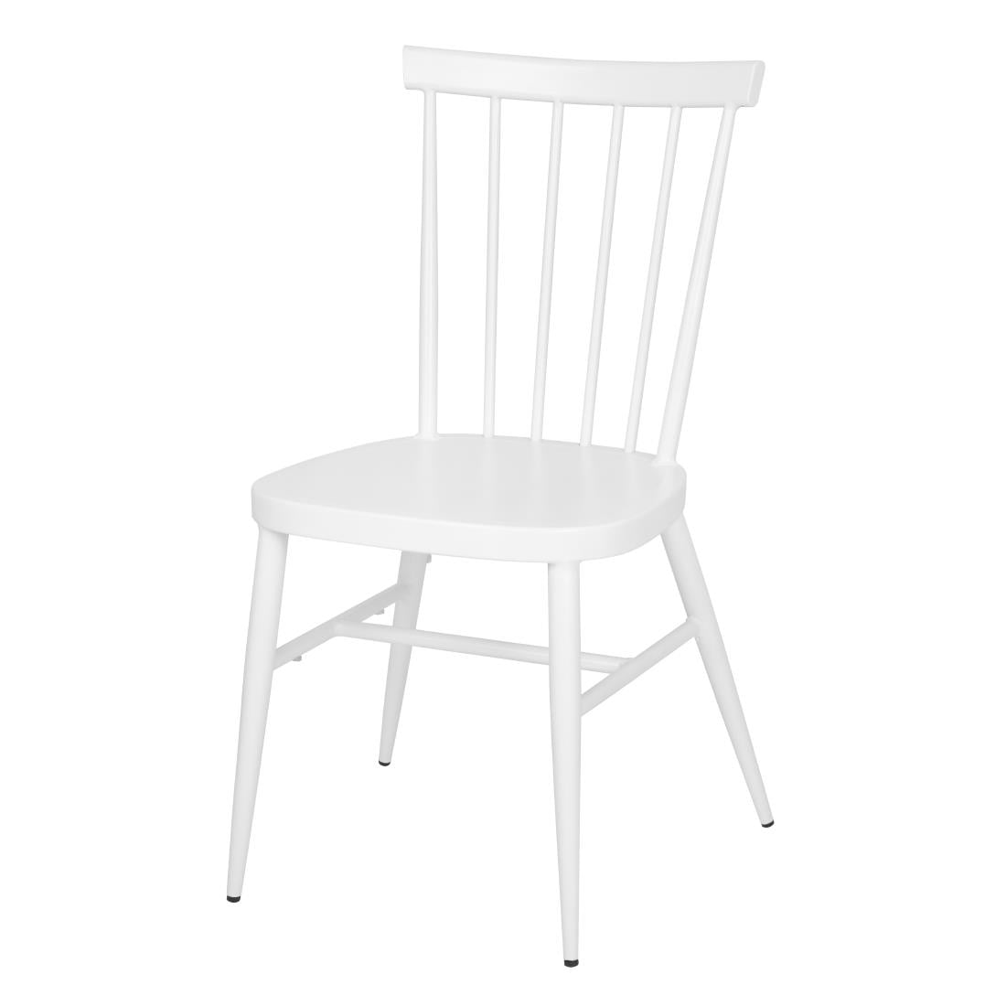 Bolero Windsor Aluminium White Chairs White (4 Pack) (Pack Quantity: 4) • PAS-DP718