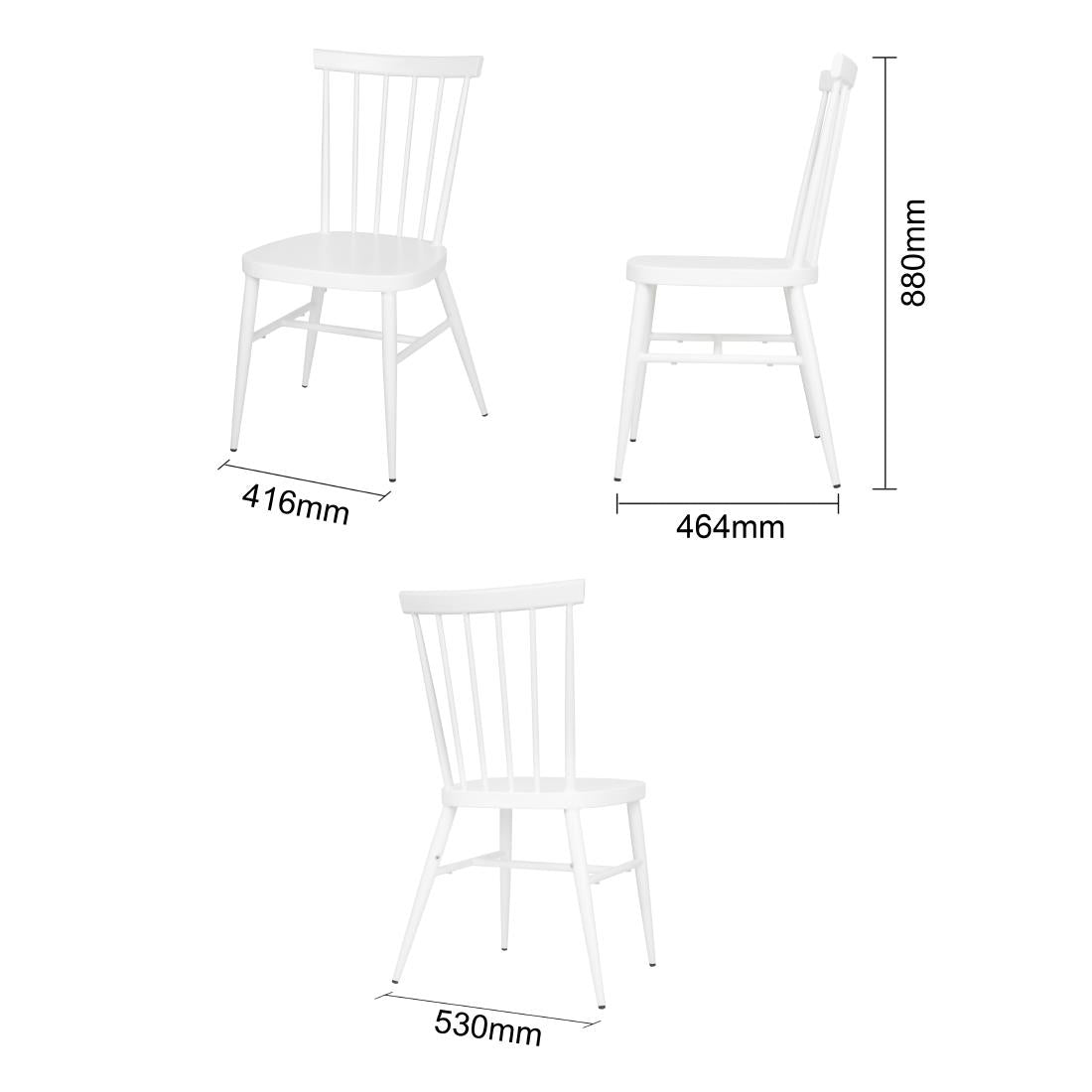 Bolero Windsor Aluminium White Chairs White (4 Pack) (Pack Quantity: 4) • PAS-DP718
