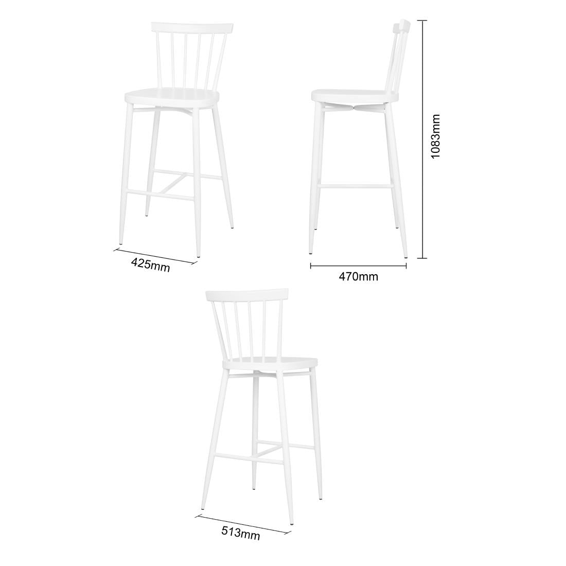 Bolero Windsor Aluminium White High Stools (2 Pack) (Pack Quantity: 2) • PAS-DP719