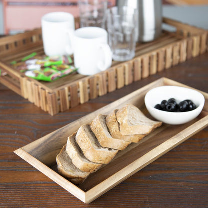 Olympia Acacia Rectangular Tray 380x180mm (380(L)x180(W)x50(D)mm / 14.9x7x1.9") • PAS-DP884