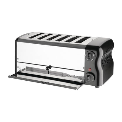 Rowlett Esprit 6 Slot Toaster Jet Black w/2x Additional Elements & Sandwich Cage • PAS-HW917-A