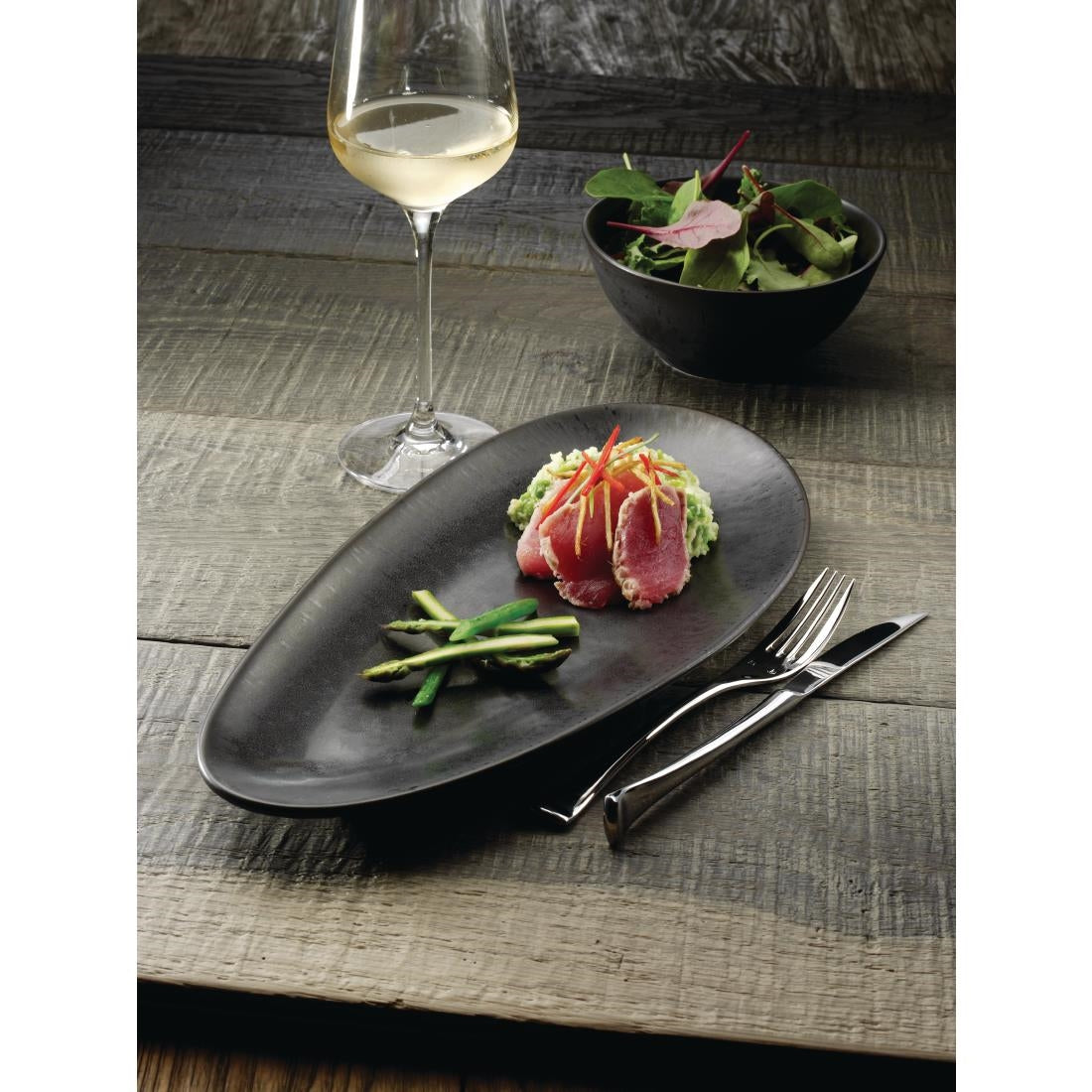 Olympia Fusion Oval Plate - 357x172mm 14x 6 3/4" (4 Pack) • PAS-DR090