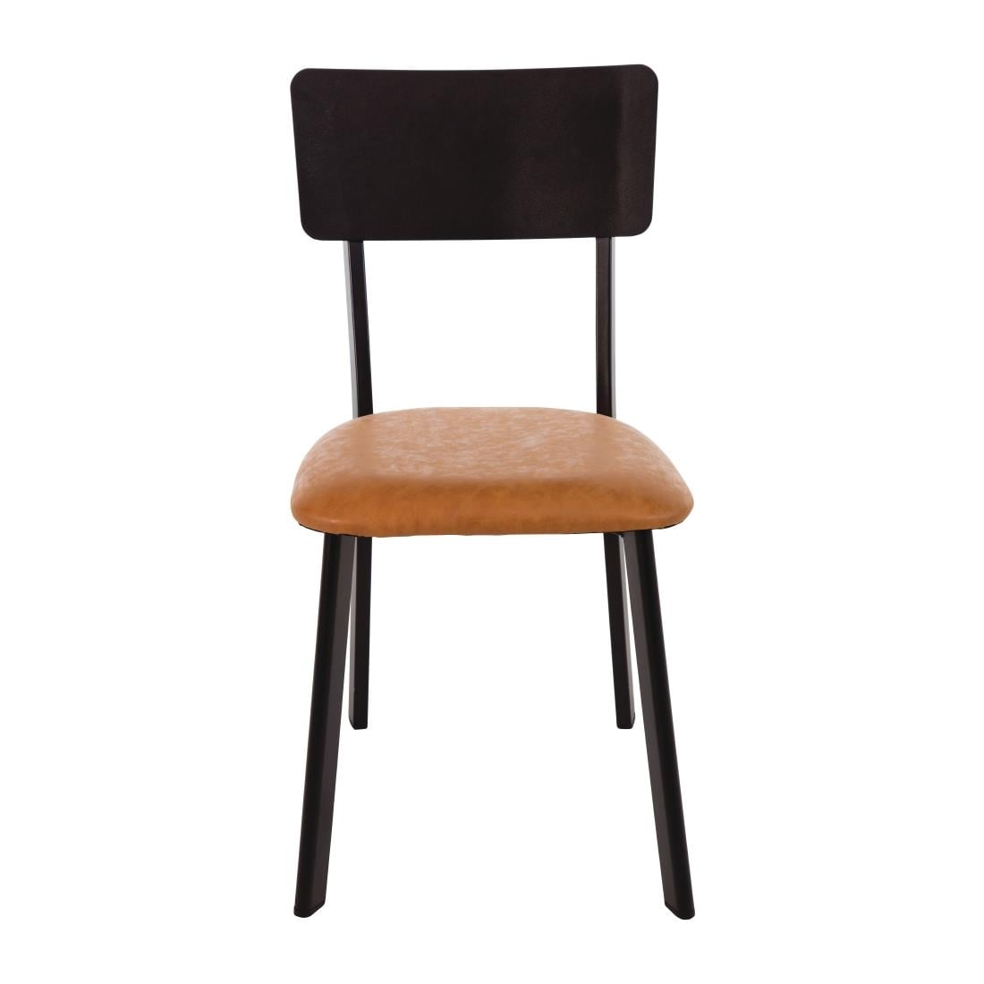 Bolero Metal & PU Side Chair Vintage Camel (4 Pack) • PAS-DR300