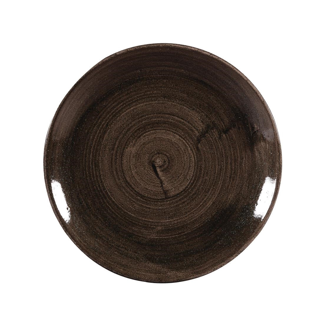 Churchill Stonecast Patina Coupe Plates Black 288mm (12 Pack) • PAS-DR650