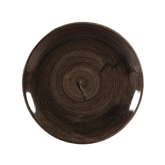 Churchill Stonecast Patina Coupe Plates Black 288mm (12 Pack) • PAS-DR650