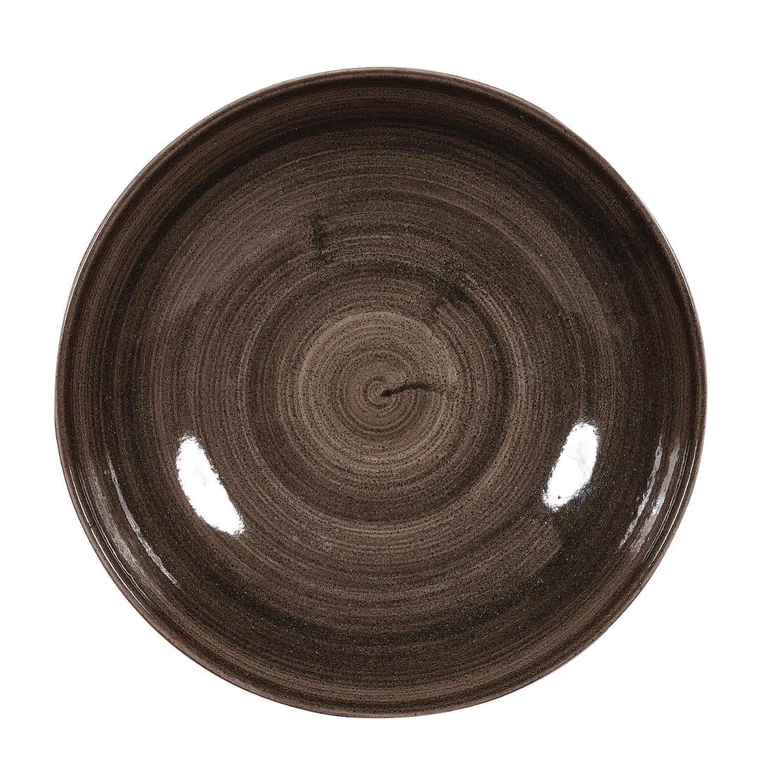 Churchill Stonecast Patina Coupe Plates Black 217mm (12 Pack) • PAS-DR652