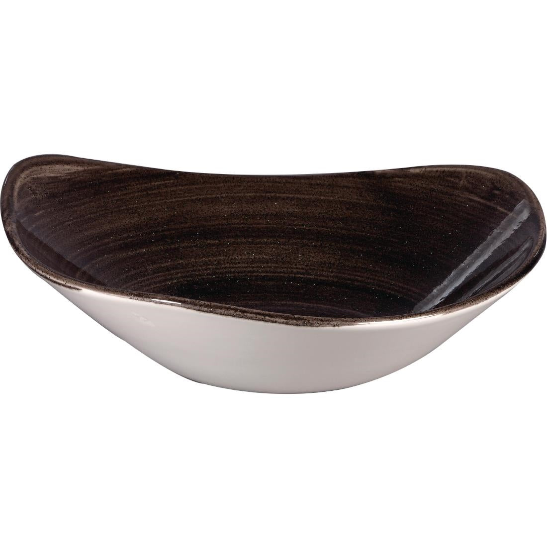 Churchill Stonecast Patina Triangular Bowls Black 235mm (12 Pack) • PAS-DR656