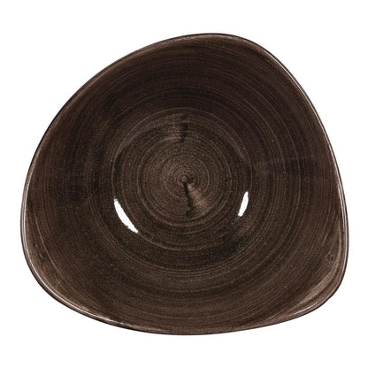 Churchill Stonecast Patina Triangular Bowls Black 235mm (12 Pack) • PAS-DR656