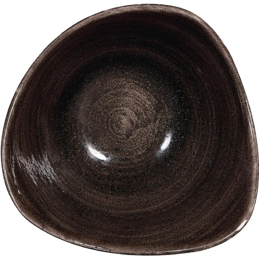 Churchill Stonecast Patina Triangular Bowls Black • PAS-DR657