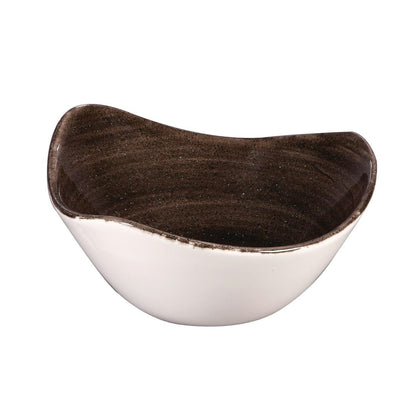 Churchill Stonecast Patina Triangular Bowls Black • PAS-DR657