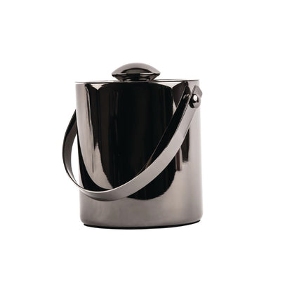 Olympia Double Walled Ice Bucket with Lid 1Ltr Gunmetal (Size: 154(H) x 118(Ø)mm / 6x4.6") • PAS-DR742