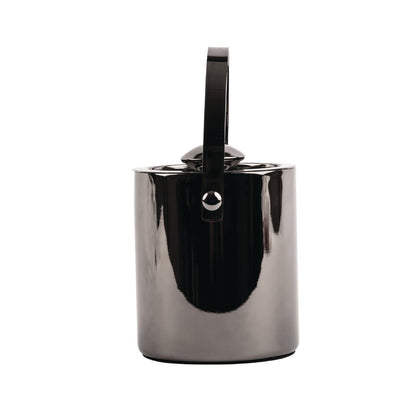 Olympia Double Walled Ice Bucket with Lid 1Ltr Gunmetal (Size: 154(H) x 118(Ø)mm / 6x4.6") • PAS-DR742