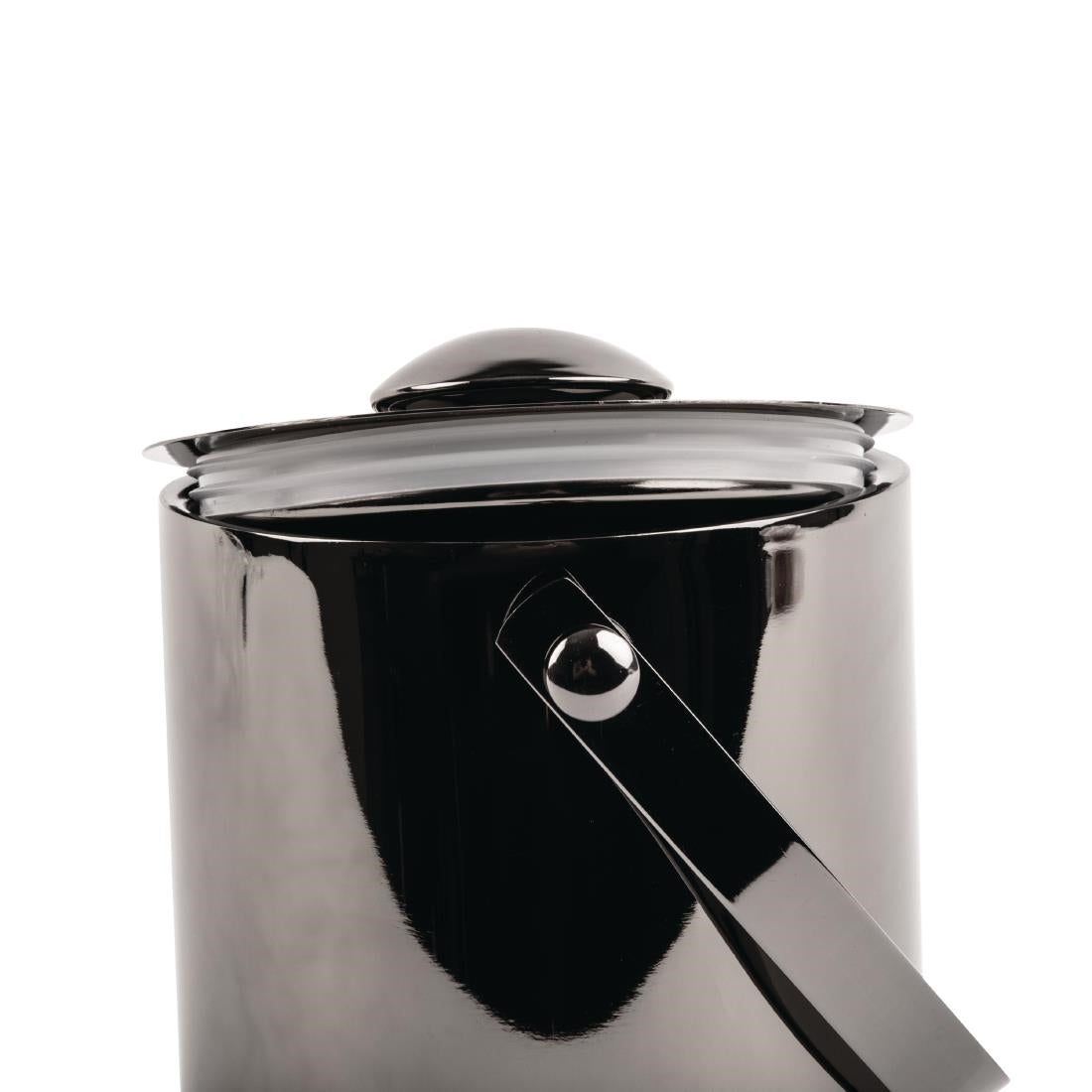 Olympia Double Walled Ice Bucket with Lid 1Ltr Gunmetal (Size: 154(H) x 118(Ø)mm / 6x4.6") • PAS-DR742