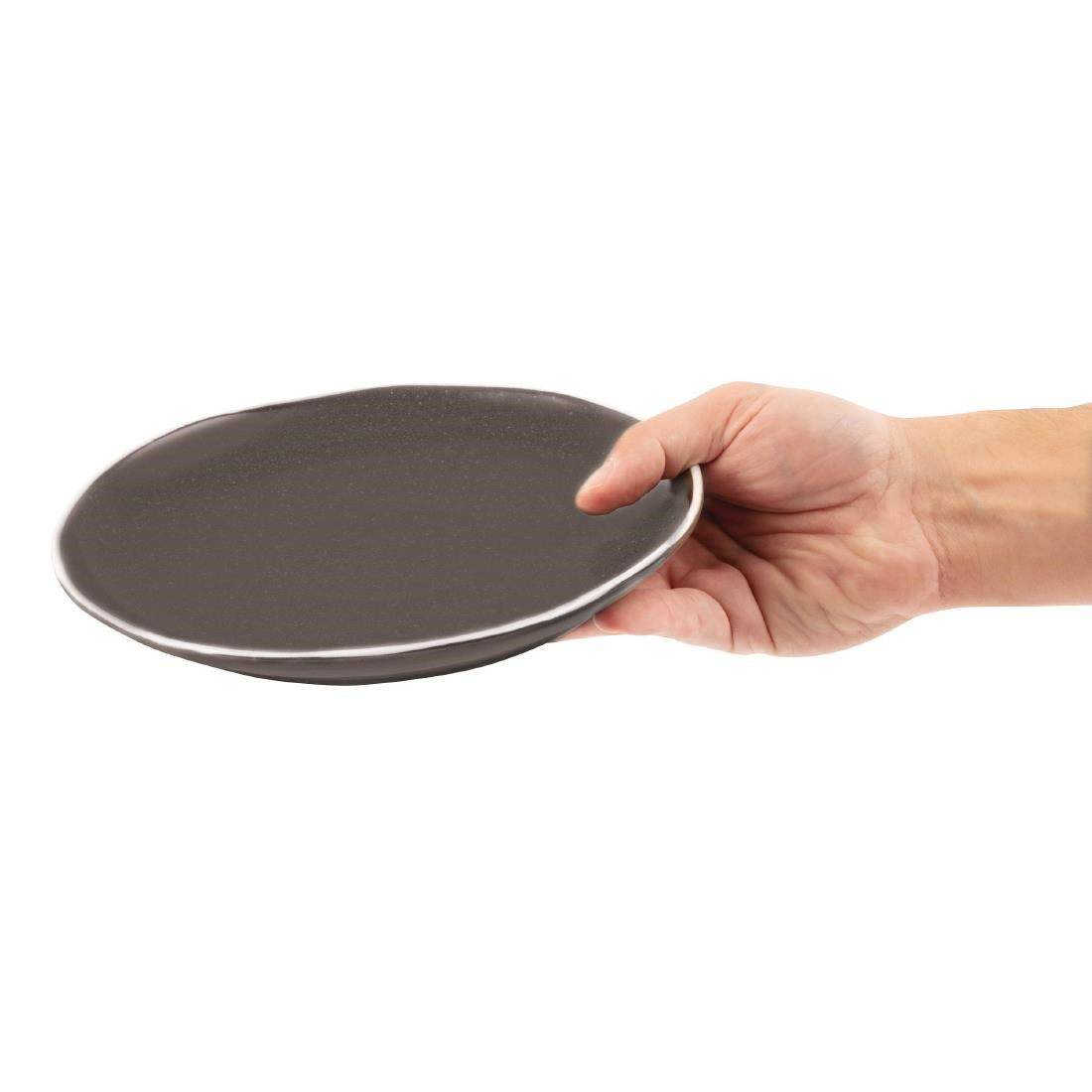Olympia Chia Charcoal Plate - 200mm 8" (6 Pack) • PAS-DR815