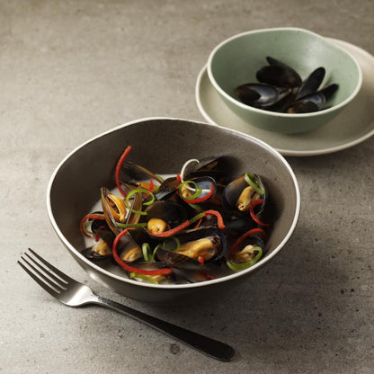 Olympia Chia Charcoal Deep Bowl - 1250ml 42.2fl oz (6 Pack) (210(Ø)mm | 8 1/4". Pack Quantity: 6) • PAS-DR816