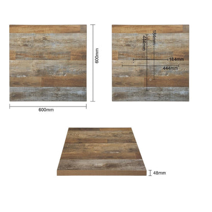 Bolero Pre-Drilled Square Table Top Urban Dark • PAS-P_DR821