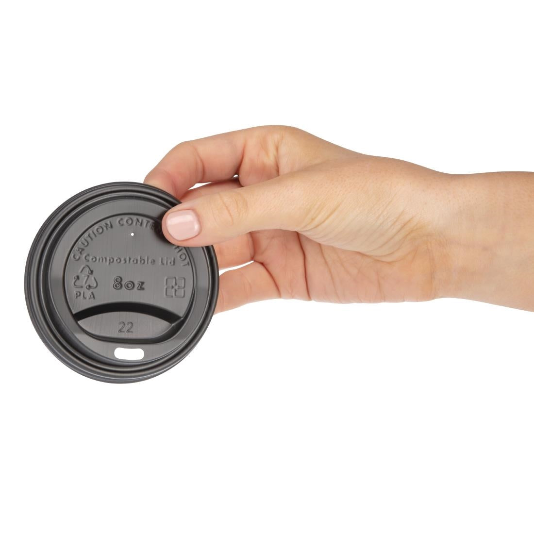 Fiesta Compostable Lids for 225ml Hot Cups (1000 Pack) (Pack Quantity: 1000) • PAS-DS052