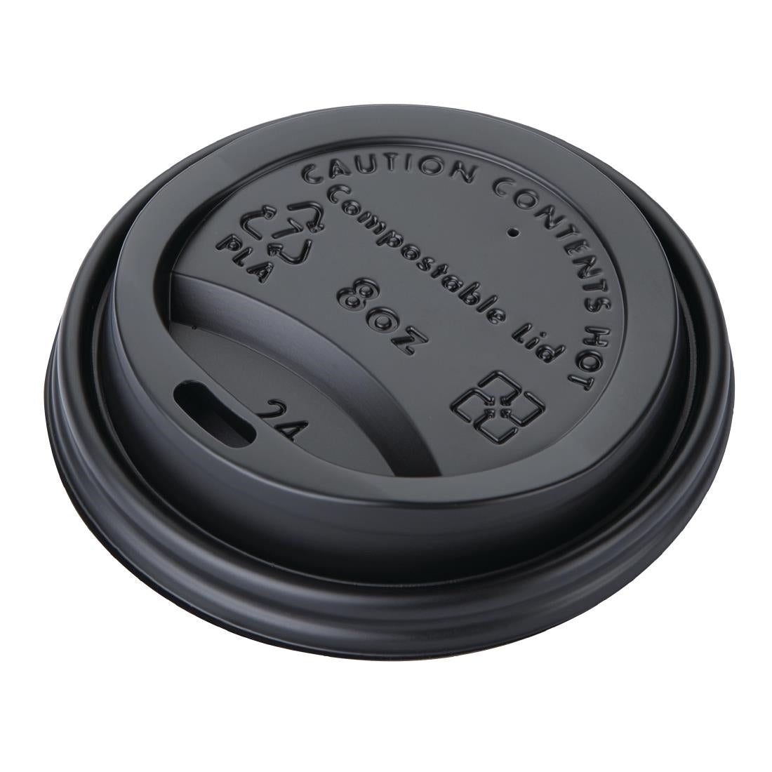 Fiesta Compostable Lids for 225ml Hot Cups (50 Pack) (Pack Quantity: 50) • PAS-DS054