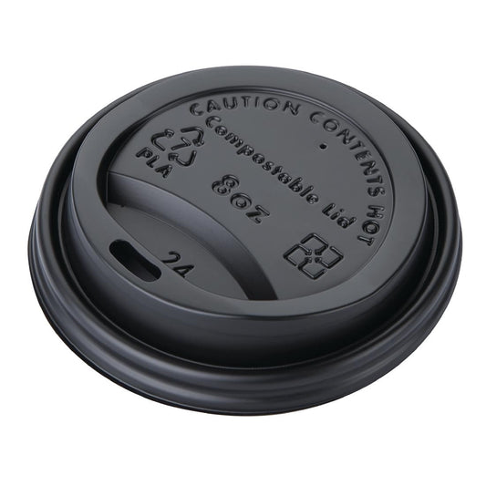 Fiesta Compostable Lids for 225ml Hot Cups (50 Pack) (Pack Quantity: 50) • PAS-DS054