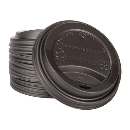 Fiesta Compostable Hot Cup Lids 340ml Pack of 50 • PAS-DS055