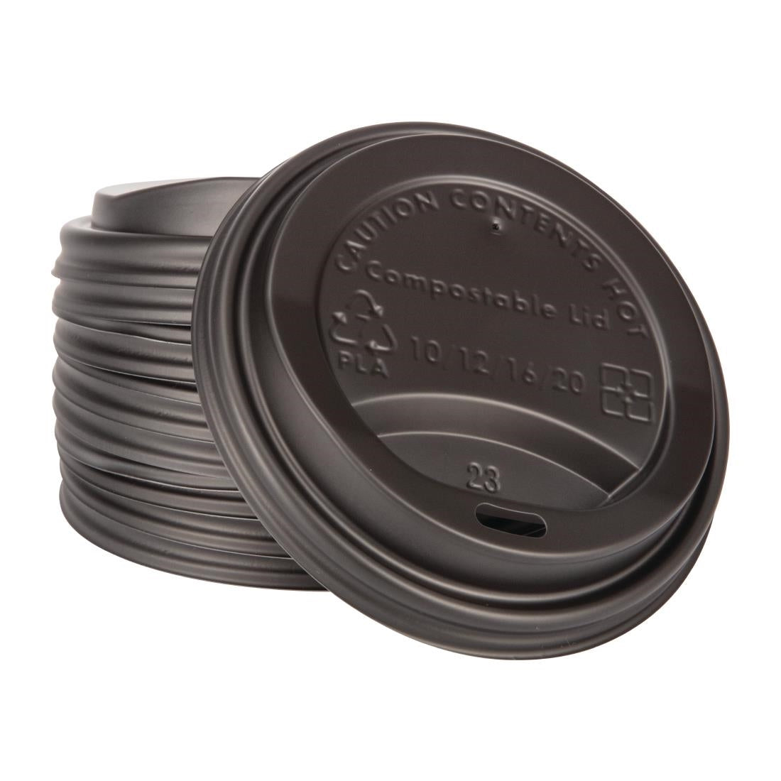 Fiesta Compostable Coffee Cup Lids 340ml / 12oz (50 Pack) (Pack Quantity: 50) • PAS-DS055