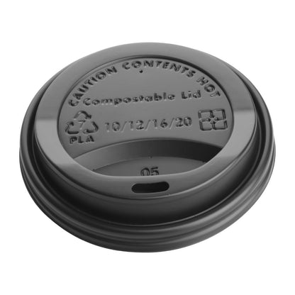 Fiesta Compostable Hot Cup Lids 340ml Pack of 50 • PAS-DS055