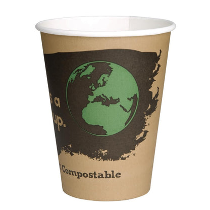 Fiesta Compostable Hot Cup Single Wall Kind 340ml (50 Pack) (Pack of 50 | 340ml / 12oz) • PAS-DS059