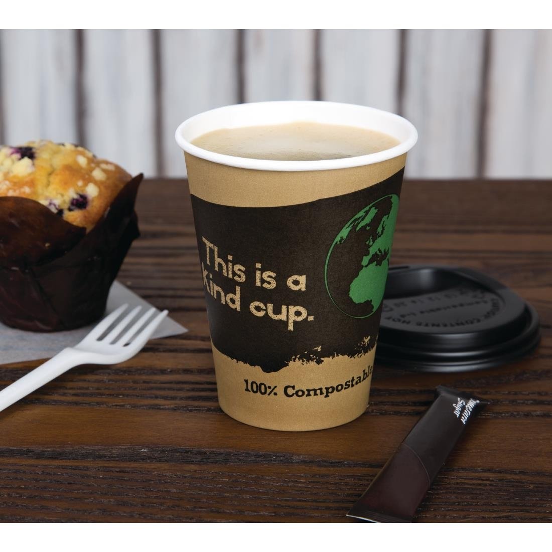 Fiesta Compostable Hot Cups Single Wall 340ml Pack of 1000 • PAS-DS058