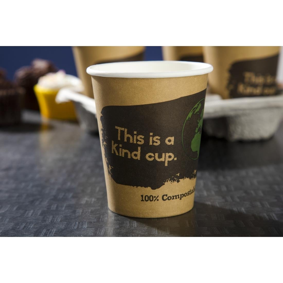 Fiesta Compostable Hot Cups Single Wall 225ml Pack of 50 • PAS-DS057