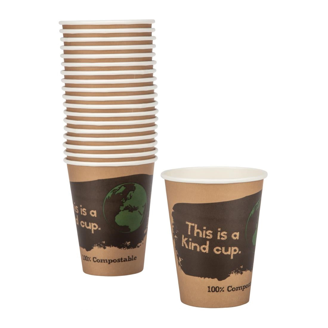 Fiesta Compostable Hot Cup Single Wall Kind 340ml (50 Pack) (Pack of 50 | 340ml / 12oz) • PAS-DS059
