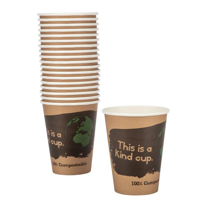 Fiesta Compostable Hot Cup Single Wall Kind 340ml (50 Pack) (Pack of 50 | 340ml / 12oz) • PAS-DS059