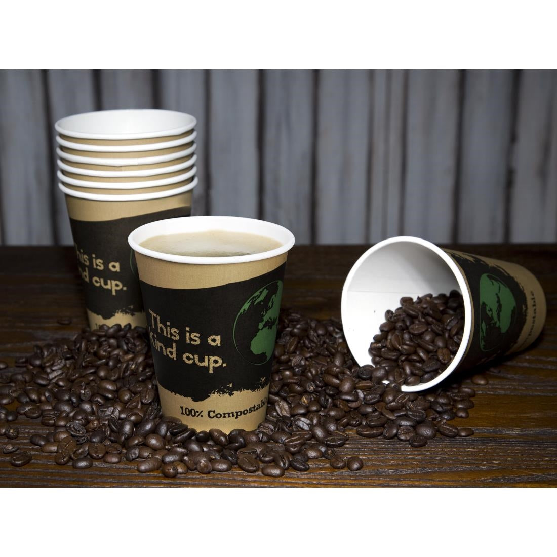 Fiesta Compostable Hot Cups Single Wall 225ml Pack of 50 • PAS-DS057