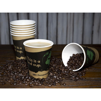 Fiesta Compostable Hot Cups Single Wall 340ml Pack of 1000 • PAS-DS058