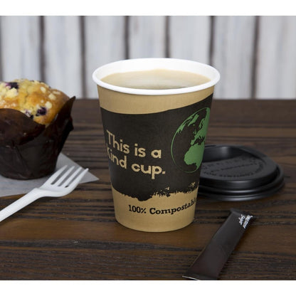 Fiesta Compostable Hot Cup Single Wall Kind 340ml (1000 Pack) (Pack of 1000 | 340ml / 12oz) • PAS-DS058