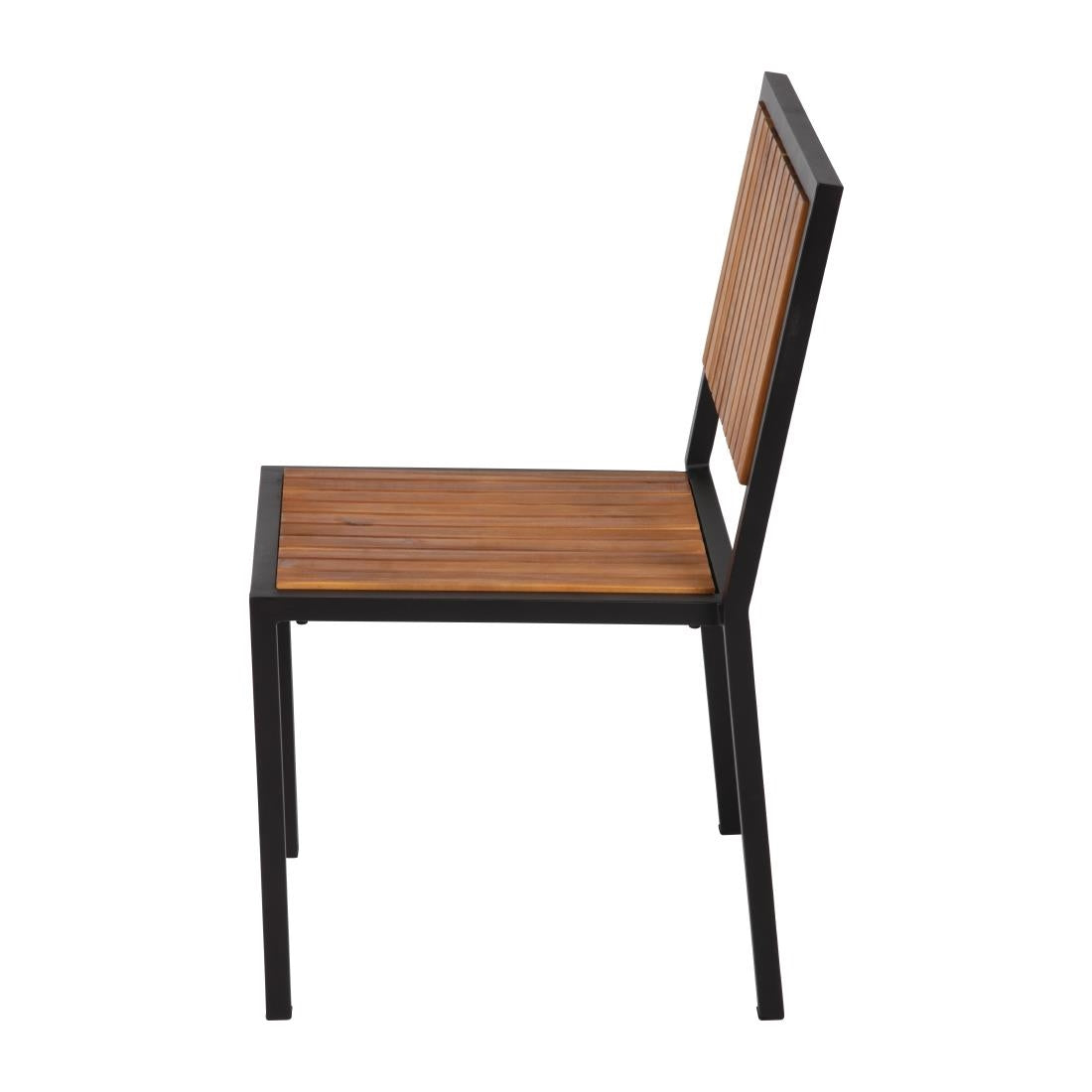 Bolero Steel & Acacia Side Chairs (4 Pack) • PAS-DS150