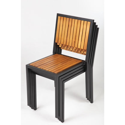 Bolero Steel & Acacia Side Chairs (4 Pack) • PAS-DS150