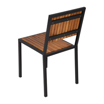 Bolero Steel & Acacia Side Chairs (4 Pack) • PAS-DS150
