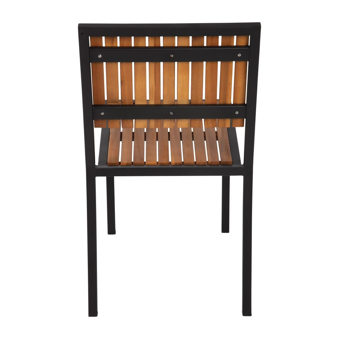 Bolero Steel & Acacia Side Chairs (4 Pack) • PAS-DS150