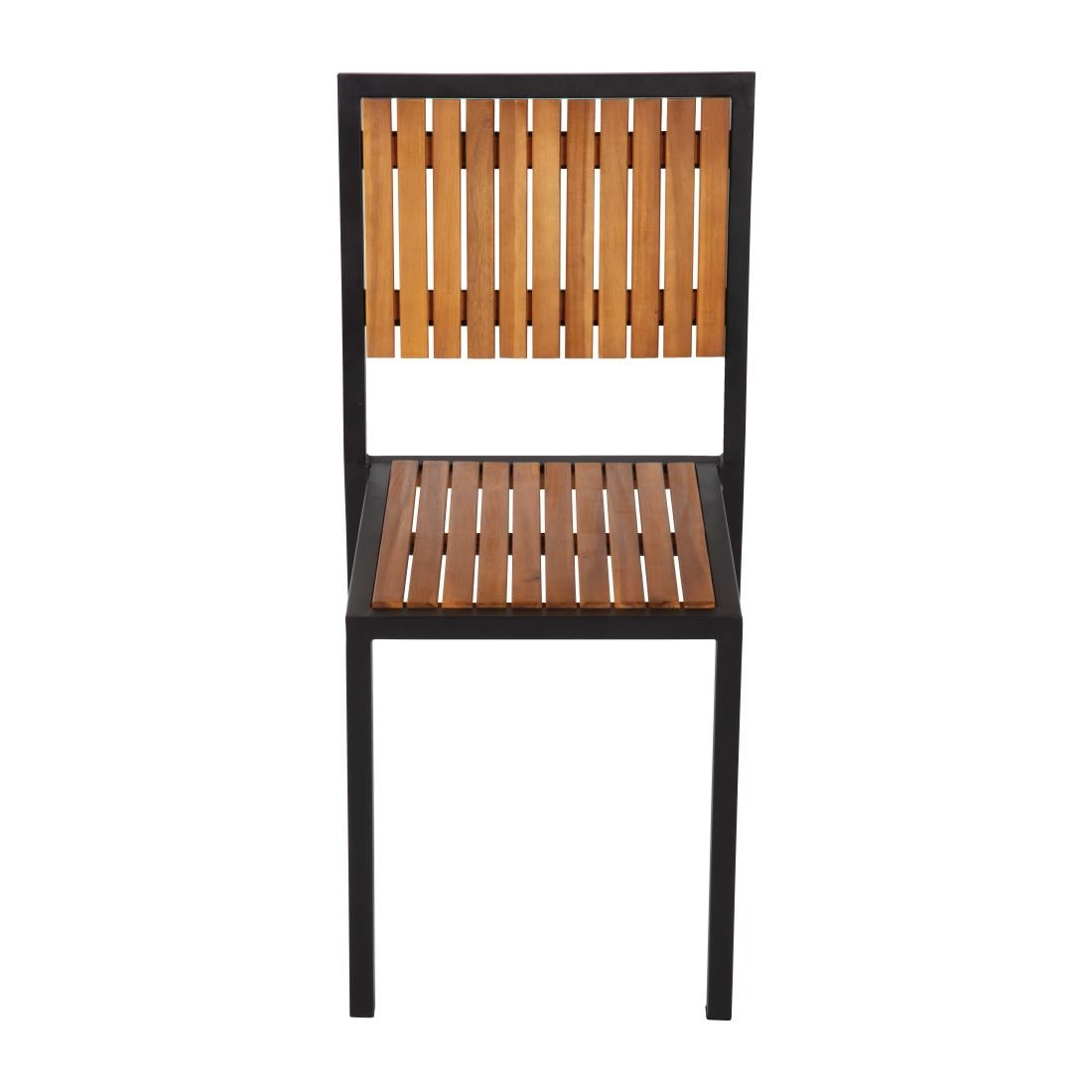 Bolero Steel & Acacia Side Chairs (4 Pack) • PAS-DS150
