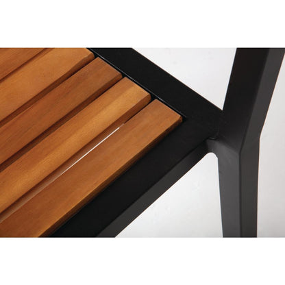 Bolero Steel & Acacia Side Chairs (4 Pack) • PAS-DS150