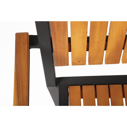 Bolero Steel & Acacia Armchair (4 Pack) • PAS-DS151