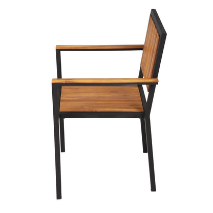 Bolero Steel & Acacia Armchair (4 Pack) • PAS-DS151