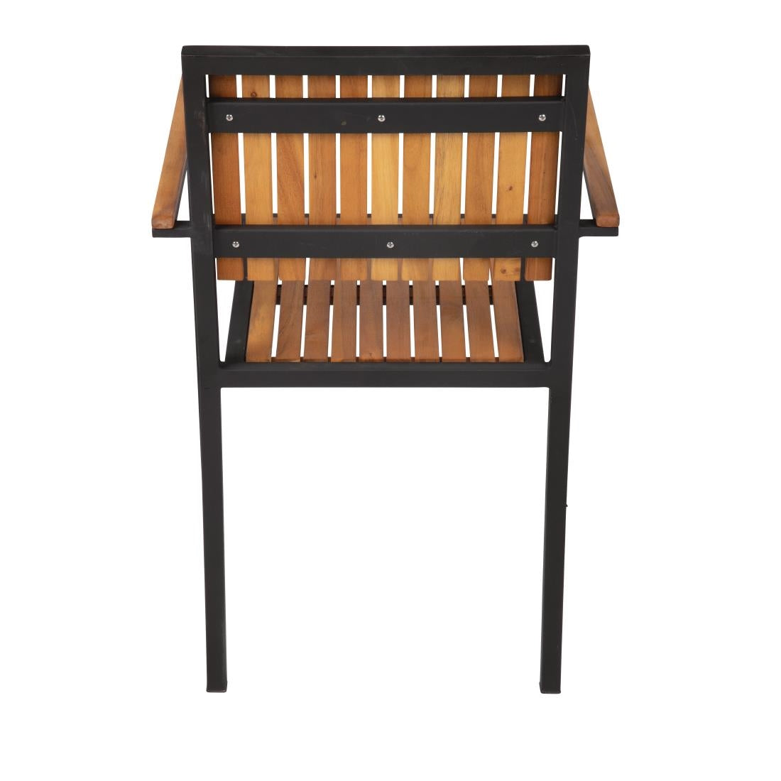 Bolero Steel & Acacia Armchair (4 Pack) • PAS-DS151