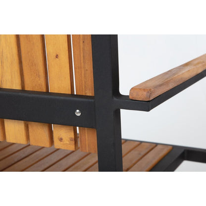 Bolero Steel & Acacia Armchair (4 Pack) • PAS-DS151