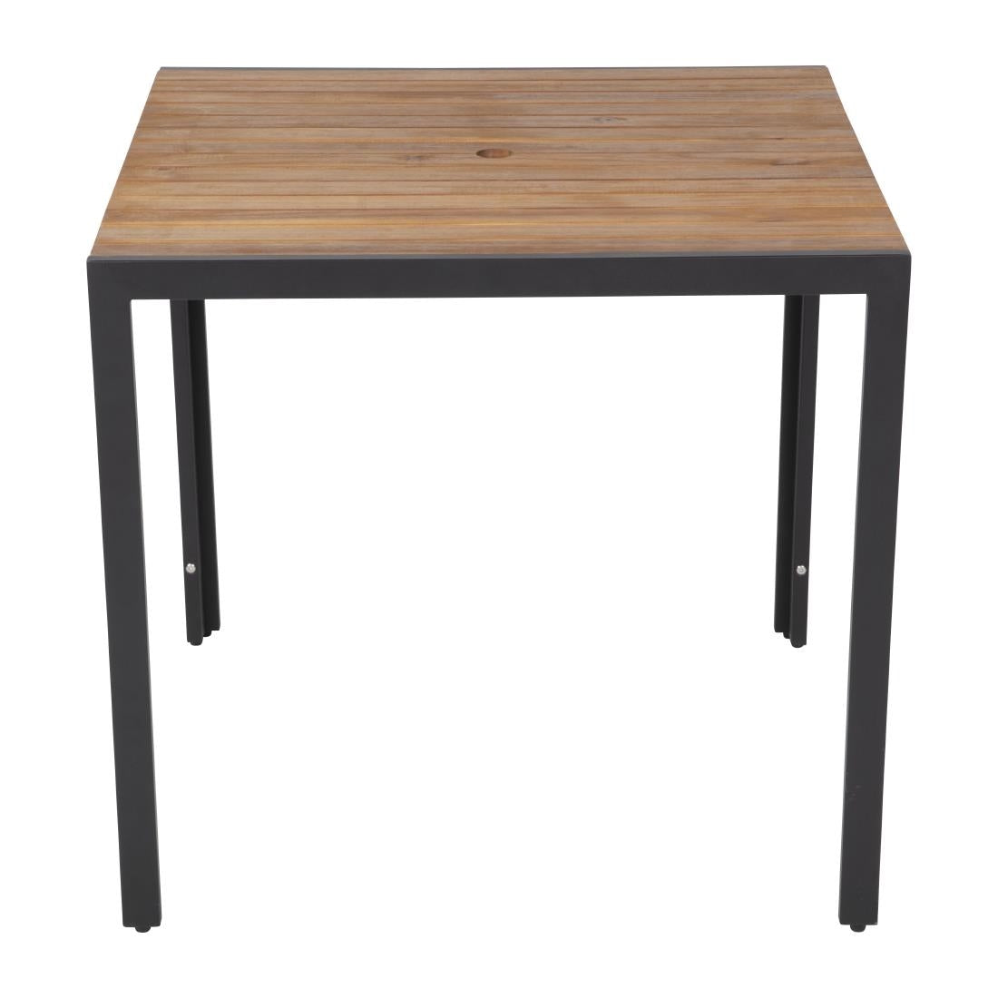 Bolero Square Steel and Acacia Table 800mm • PAS-DS152